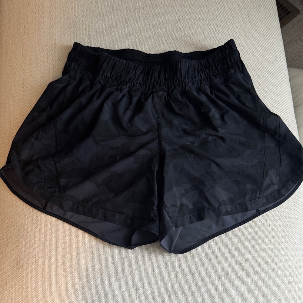 Women’s Lululemon Black Camo Athletic Shorts
